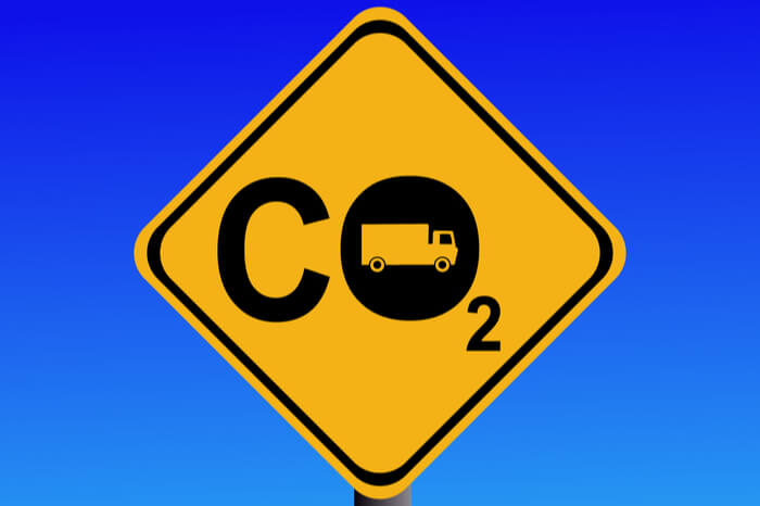 Warnschild CO2 Emission