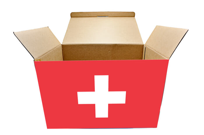 Paket mit Schweiz-Flagge
