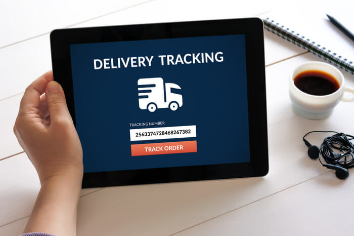 Paket-Tracking auf Tablet