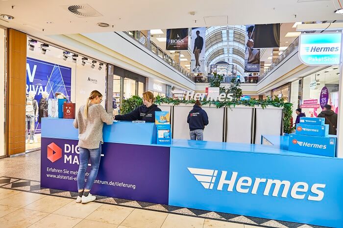 Hermes im Hamburger Einkaufscenter