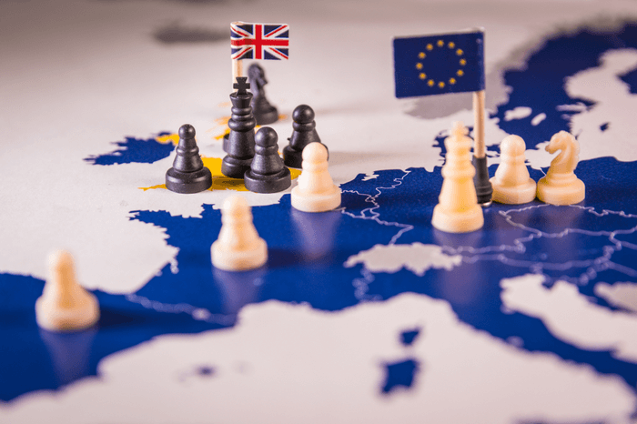 Schachfiguren Brexit-Konzept