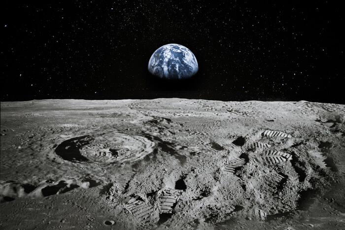 Mond mit Blick auf Erde