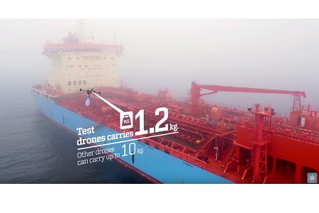 Maersk testet Drohnen.