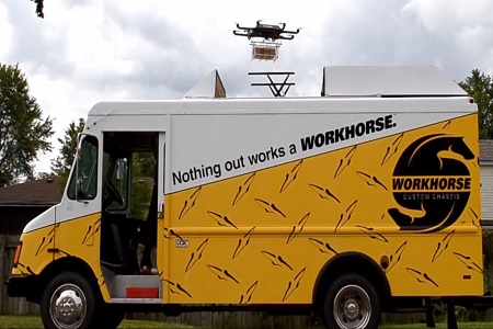 Workhorse-Transporter mit Drohne